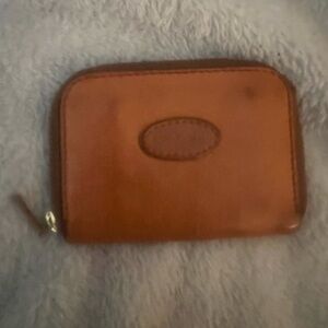 Somes Brown Leather Zip coin Wallet